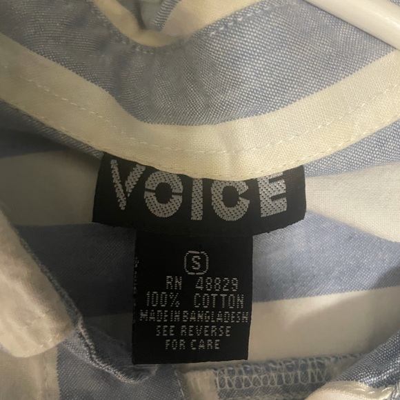 Vintage 90s VOICE brand stripe t-shirt - Picture 3 of 4